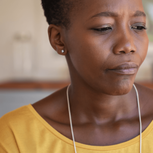 A woman suffering from depression