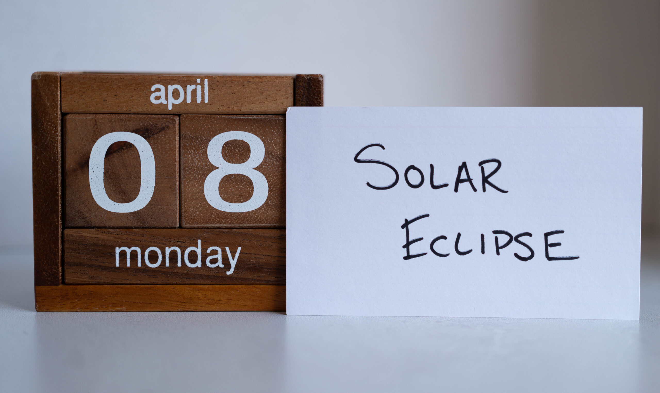 Calendar reminder about the North American solar eclipse on Monday, April 8, 2024.