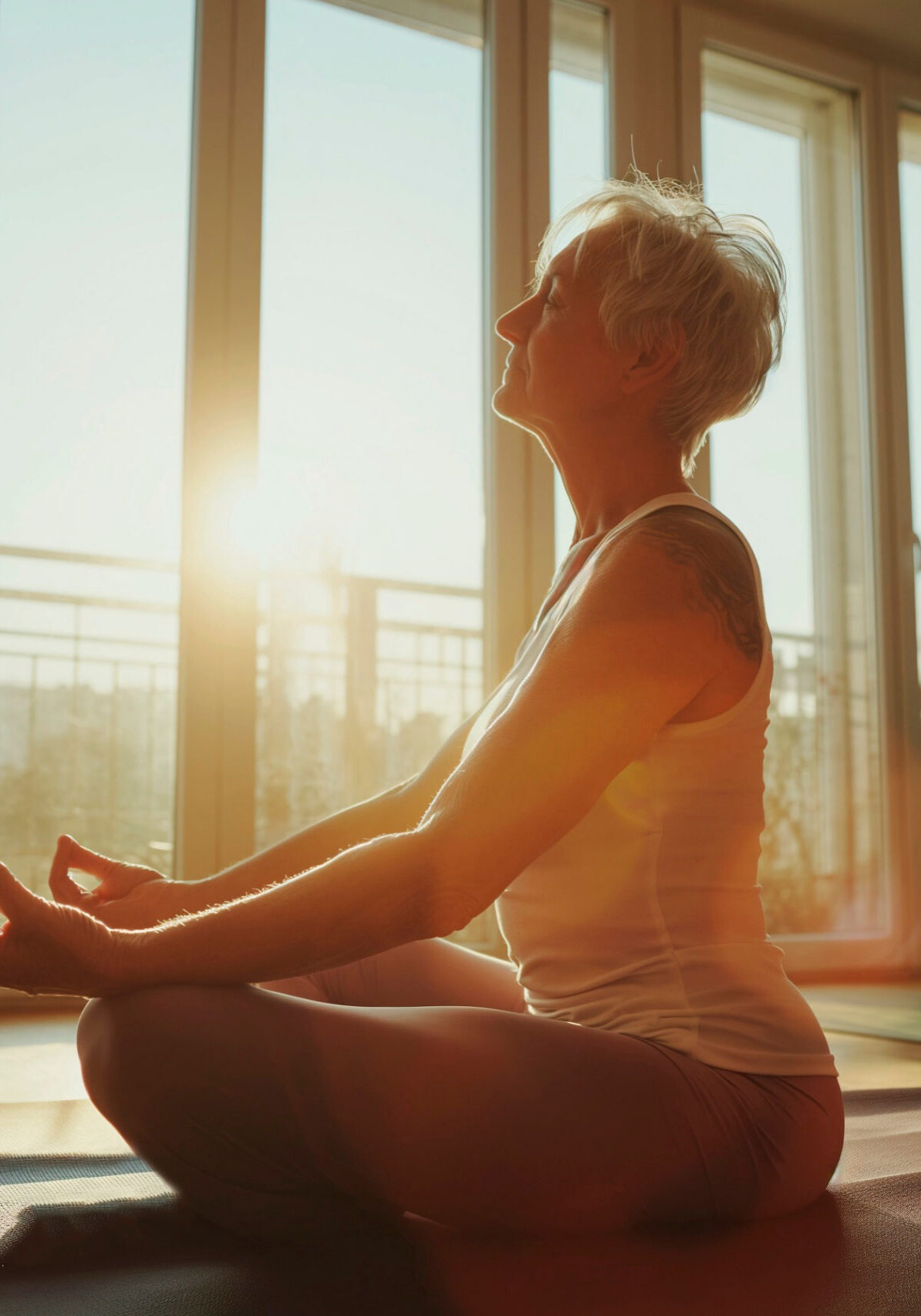 A woman doing Yoga